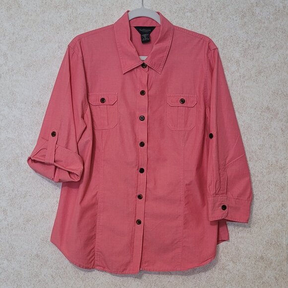 Pink Womens Button Shirt Van Heusen Size XL - Picture 2 of 15